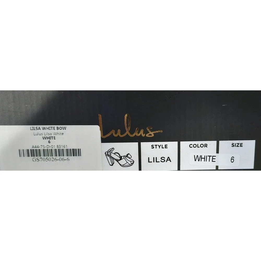 Lulus Platform Heel Women Size 6 Lilsa White Bow Platform Ankle Strap Bride